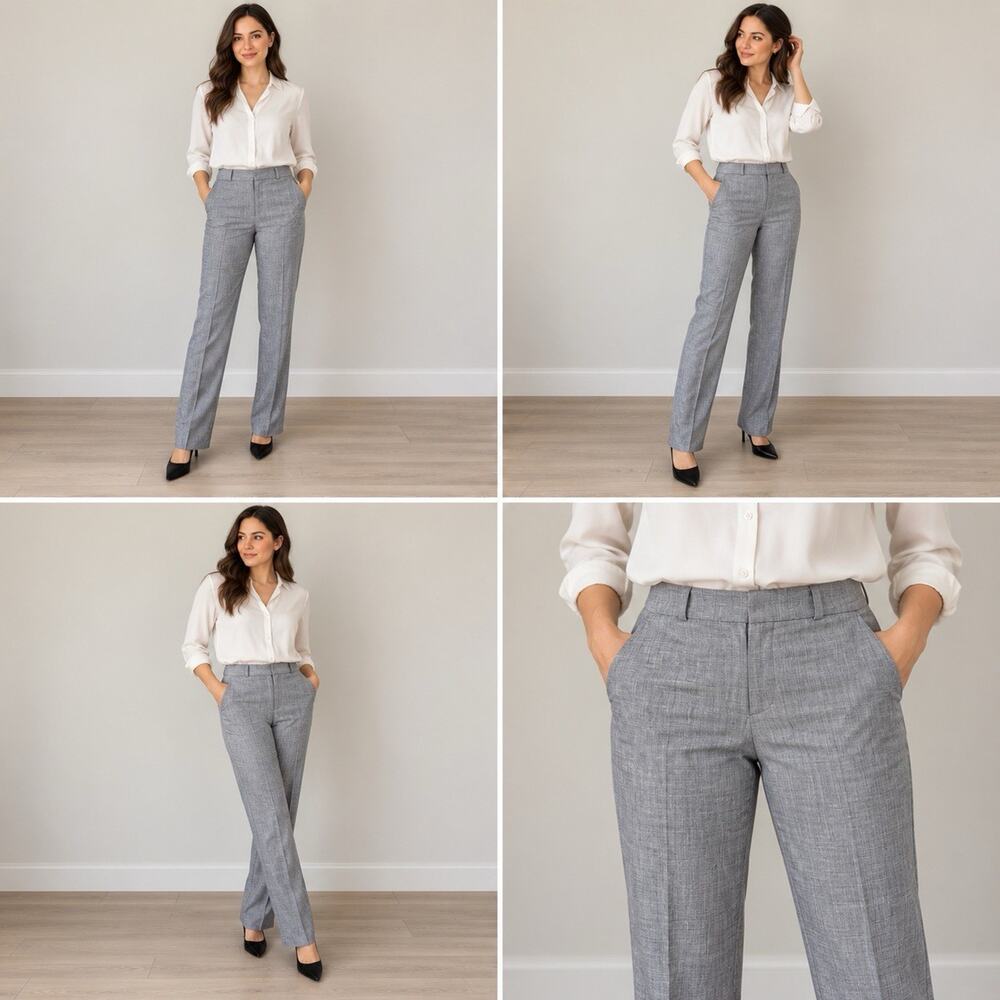 Banana Republic Gray Wide-Leg Dress Pants